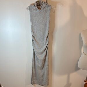 Abound Light Gray Sleeveless Hooded Maxi Dress with Ruched Waist| XS